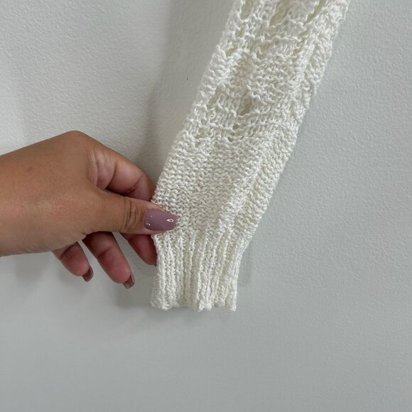 Rebecca Taylor Cardigan Sweater Small‎ Crochet Open Knit Lightweight Boho Chic - Picture 2 of 7